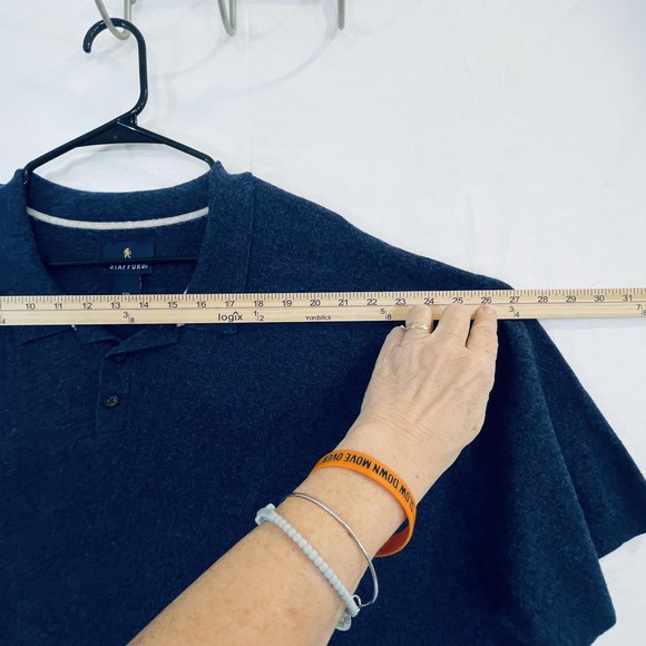 Stafford Polo Shirt Mens 2XL Blue Linen Cotton Soft Knit Casual Short Sleeve - Picture 6 of 9